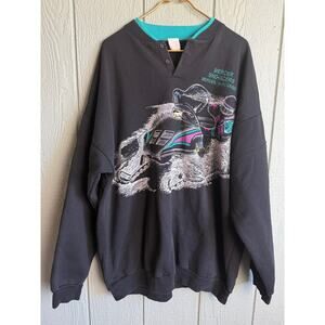 Vintage Mercer Sno-Goers Snowmobile Sweatshirt XXL Made in USA 80s 90s